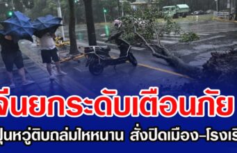 จีนยกระดับเตือนภัย ไต้ฝุ่นหวู่ติบถล่มไหหนาน สั่งปิดเมือง-โรงเรียน