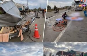 ด่วน! รถตู้แสวงบุญพุ่งชนท้ายบรรทุกพ่วง นครสวรรค์ เสียชีวิต 4 ราย