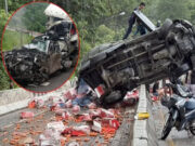 สุดสลด! 10 ล้อลงเขาเบรกแตก ชนวินาศ ทุกอย่างที่ขวางหน้า ดับสยอง 3 ศพ