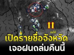 เปิดรายชื่อจังหวัด เจอฝนถล่มคืนนี้