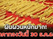 ผันผวนหนักมาก! ราคาทองวันนี้ 30 ธ.ค.68